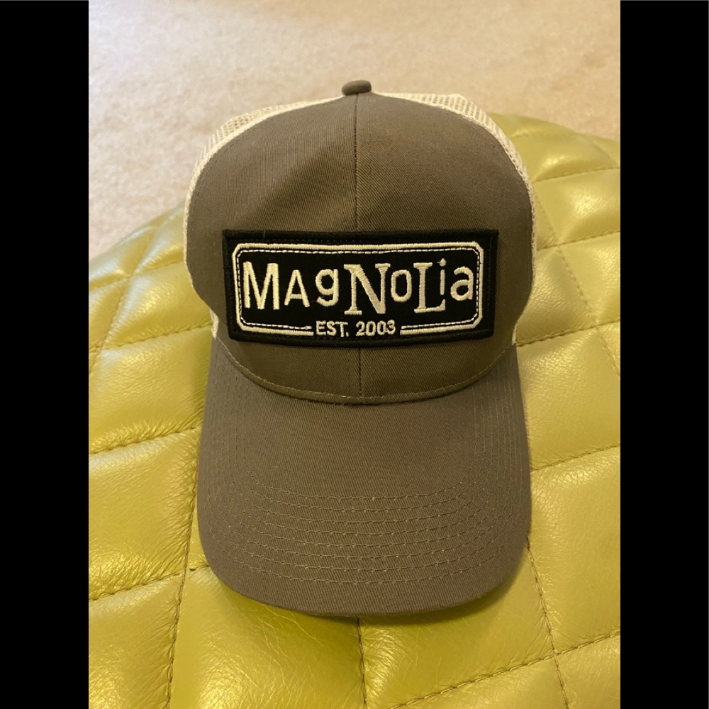 Magnolia Olive Green and White Mesh Trucker Hat